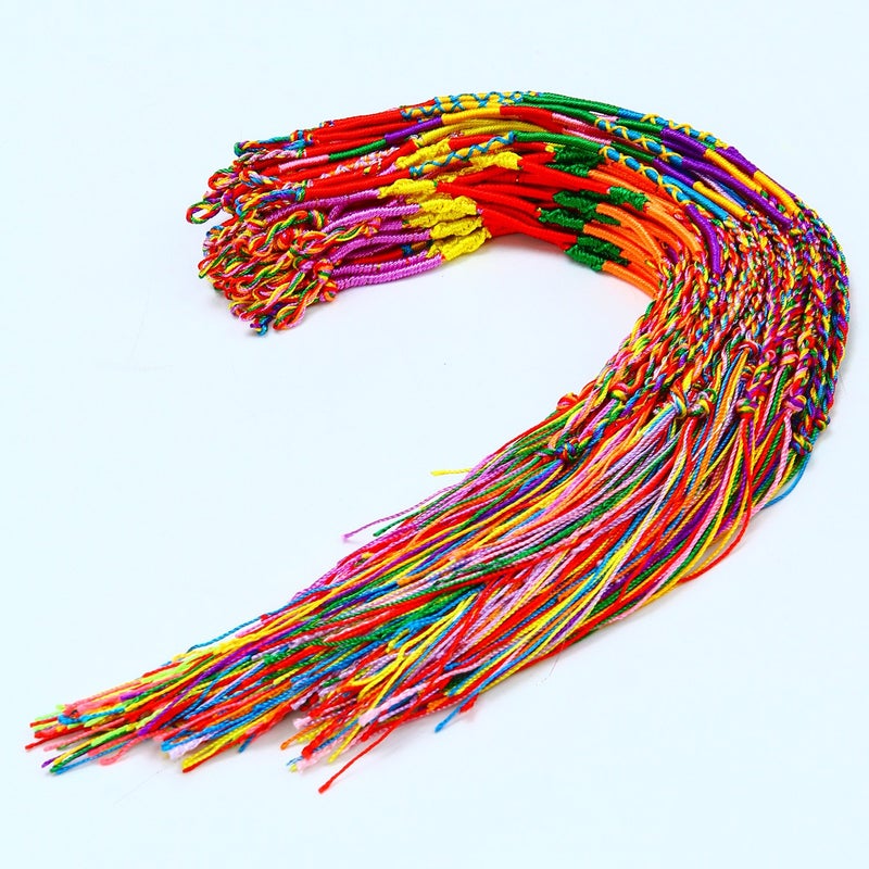 Resinta 100 Pieces Handmade Braided Bracelets Assorted Colors Friendship Cords Thread Bracelets Party Supply Favors for Wrist Anklet - Image 2